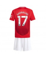 Otroške Nogometnih dresov Manchester United Alejandro Garnacho #17 Domači 2024-25 Kratki rokavi (+ hlače)